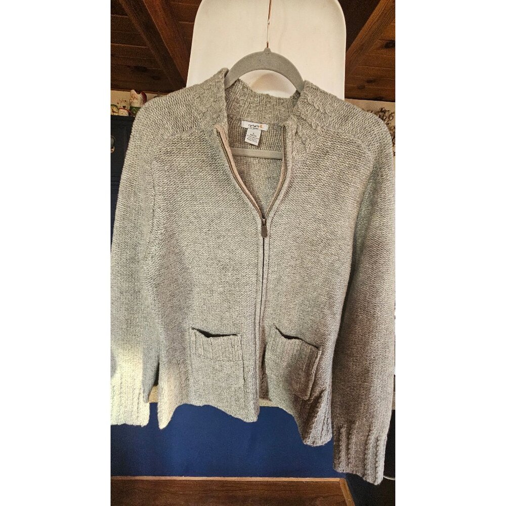 Large Carhartt brand women's lambswool zip up sweater